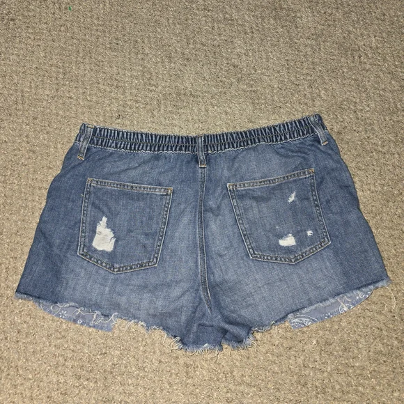 Aerie Light Blue Distressed Denim Jean Shorts Size Large - Picture 5 of 5